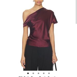 Enza Costa Elegant Burgundy Silk Top
